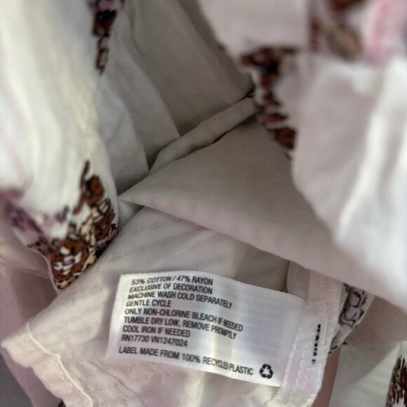 Knox Rose Women's Medium White Paisley Babydoll Top Lightweight Boho Flutter Sle - Picture 14 of 16